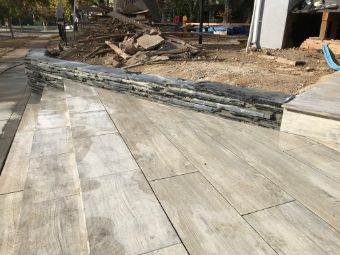 The photo shows the finished concrete work in Fairview